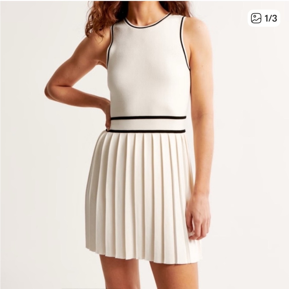 Abercrombie & Fitch Cream Sleeveless Mini Dress